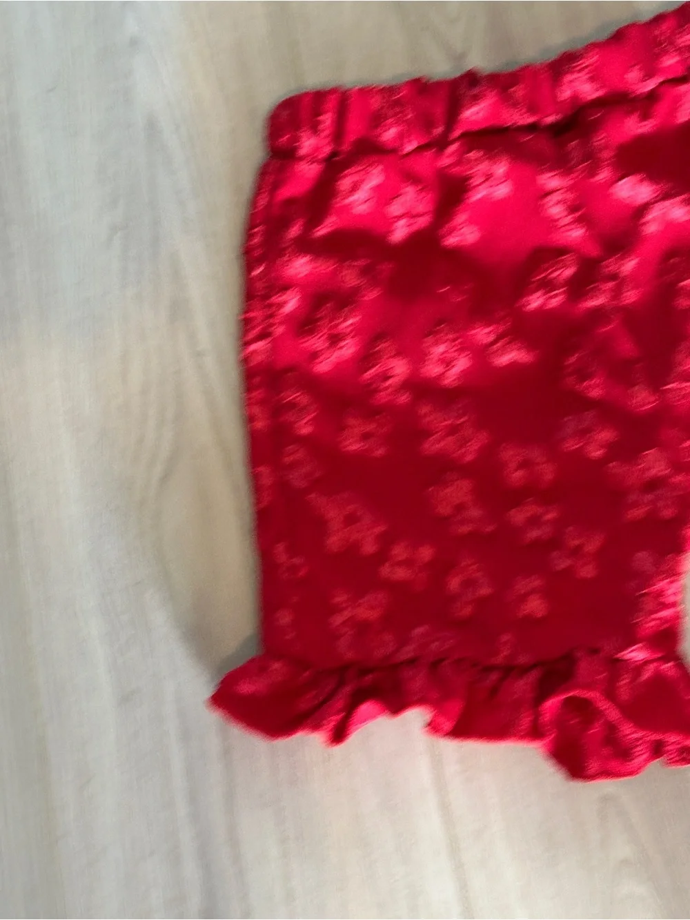 Red Satin Silky Lounge Shorts Elastic High Waist Pajama PJ Bottoms